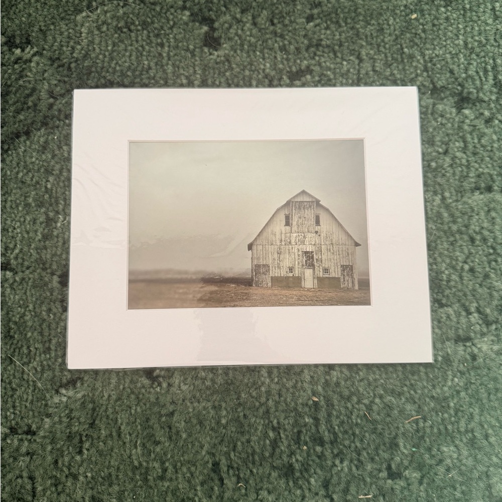 Rustic Barn Art Print in White Frame